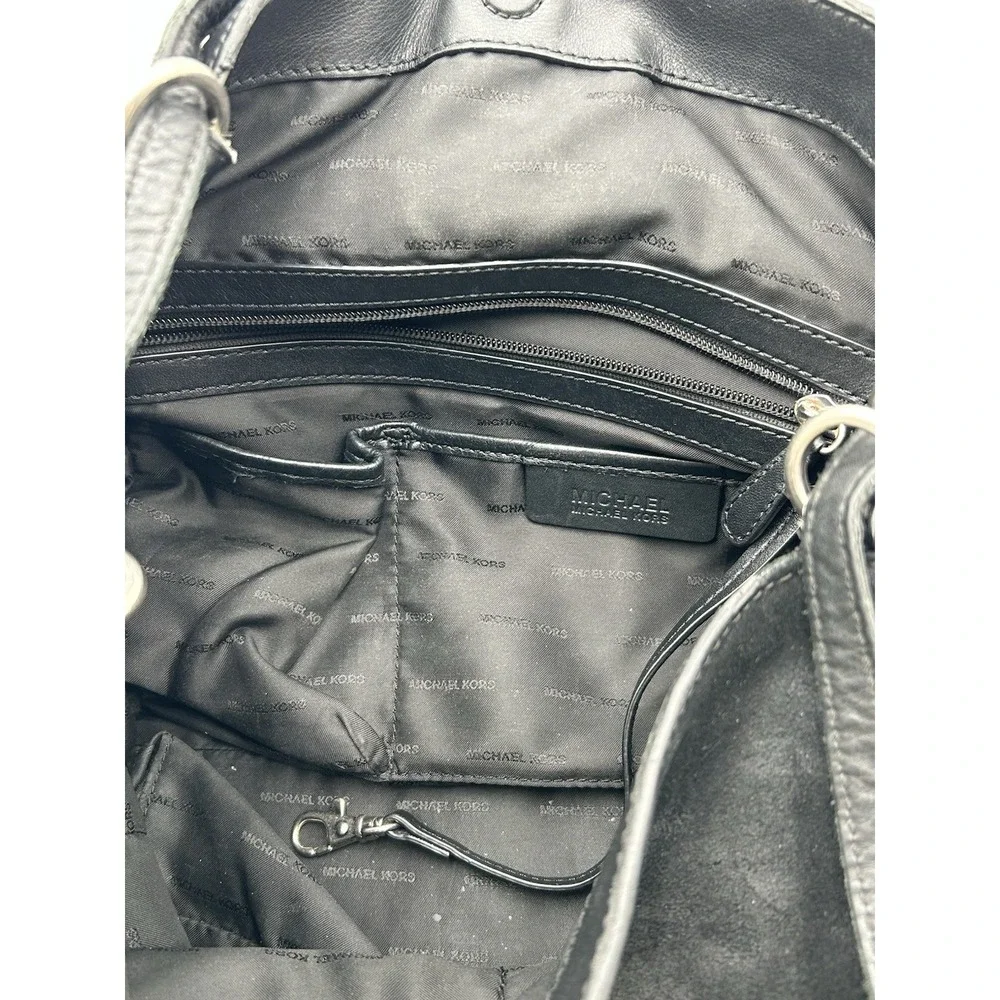 Michael Kors Quincy Large Shoulder Tote in Suede and Leather Black